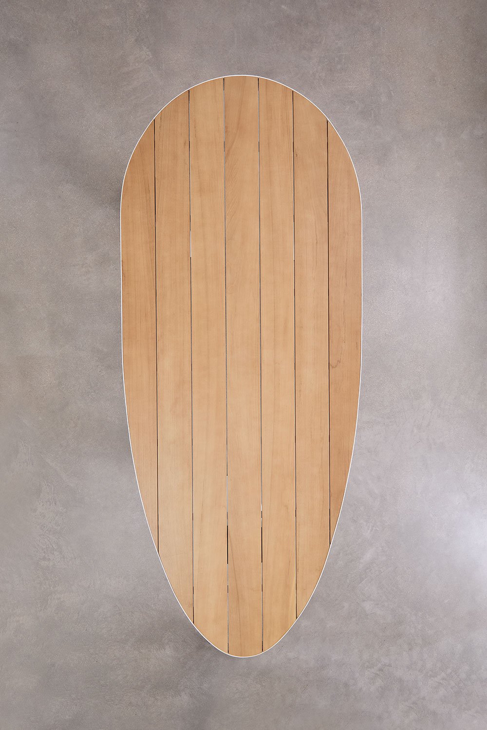 Mesa de jardim oval 260x110 cm em alumínio e madeira de teca Taneli, imagem de galeria 7