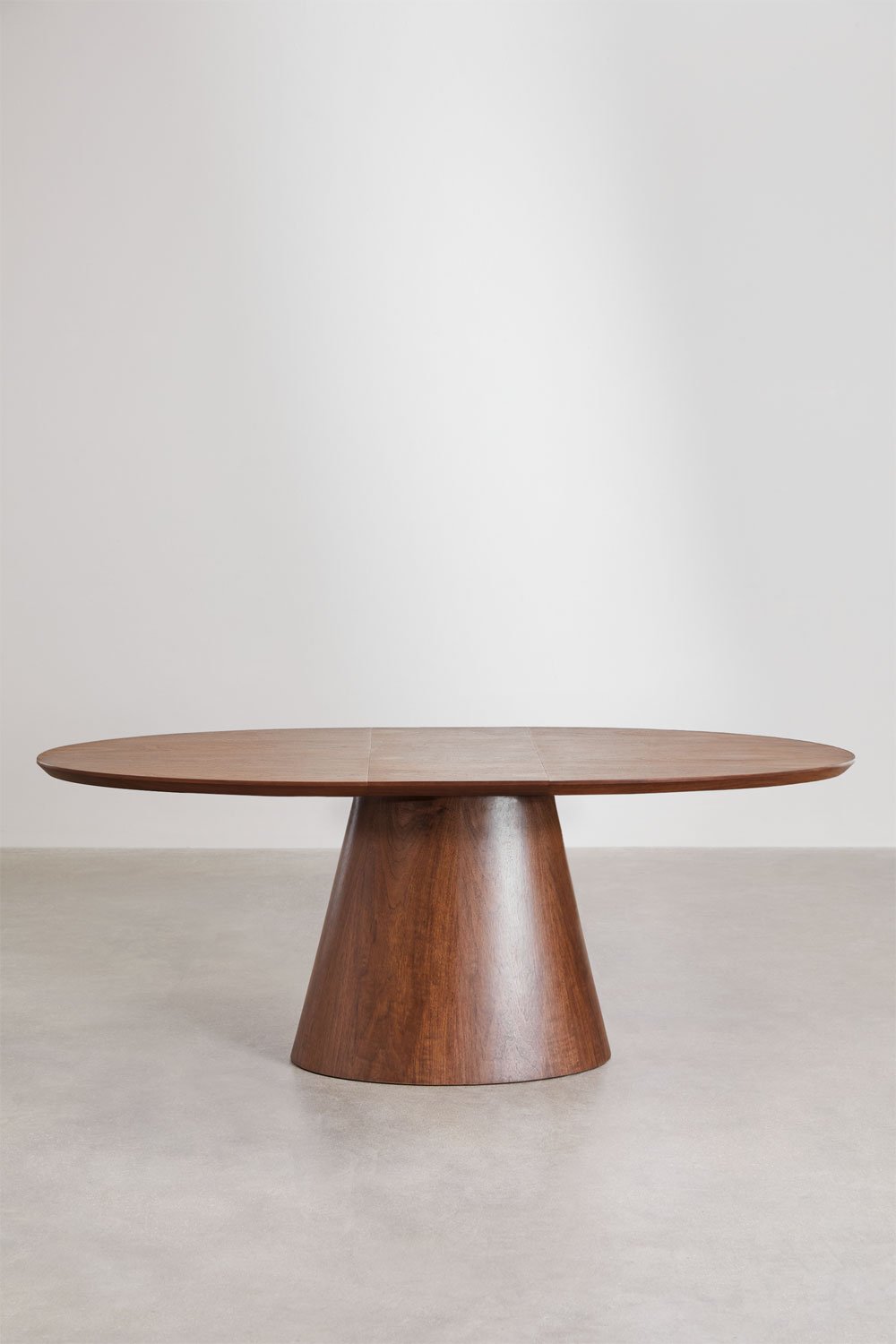 Mesa de jantar oval extensível 160-200x100 cm em MDF e folheado Gala, imagem de galeria 5