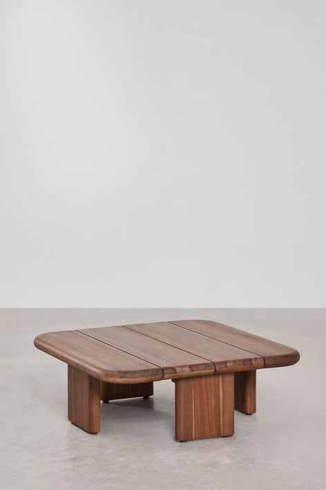 Mesa de centro quadrada (70x70 cm) em madeira de acácia Famara