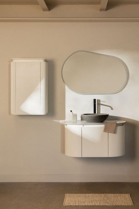 Conjunto de móveis de banheiro de madeira Carsone - Branco