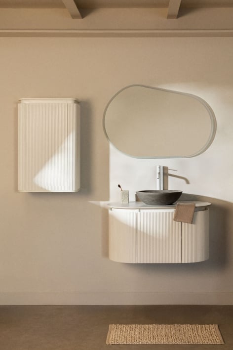 Conjunto de móveis de banheiro de madeira Carsone - Branco