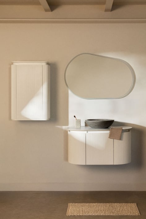 Conjunto de móveis de banheiro de madeira Carsone - Branco