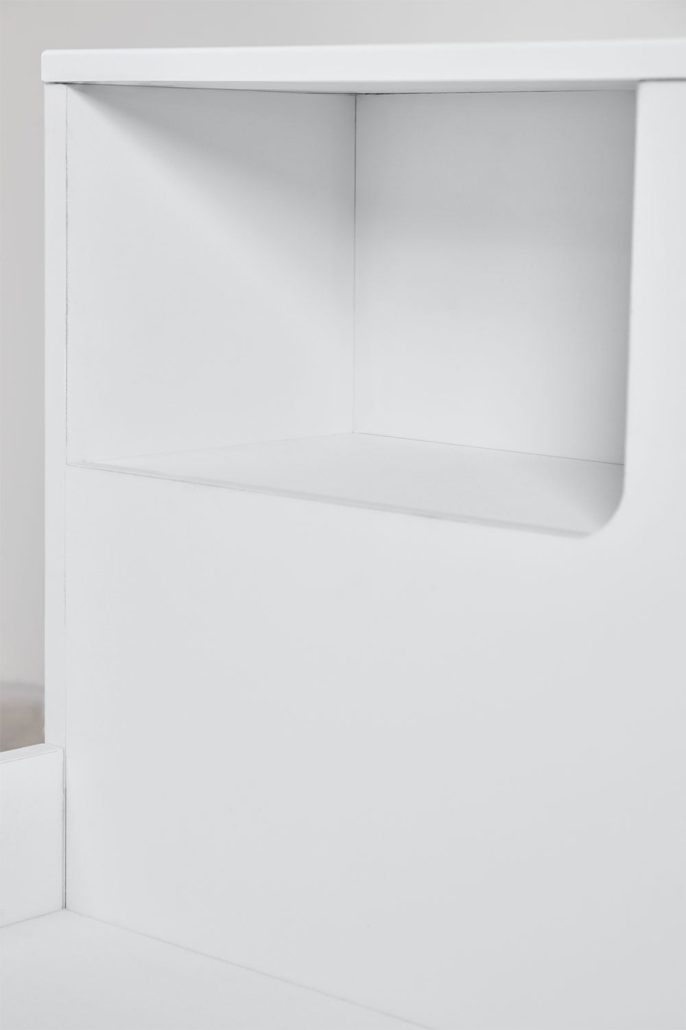 Cama para colchão 90x190cm com 2 gavetas e arrumação branca Janete, imagem de galeria 6