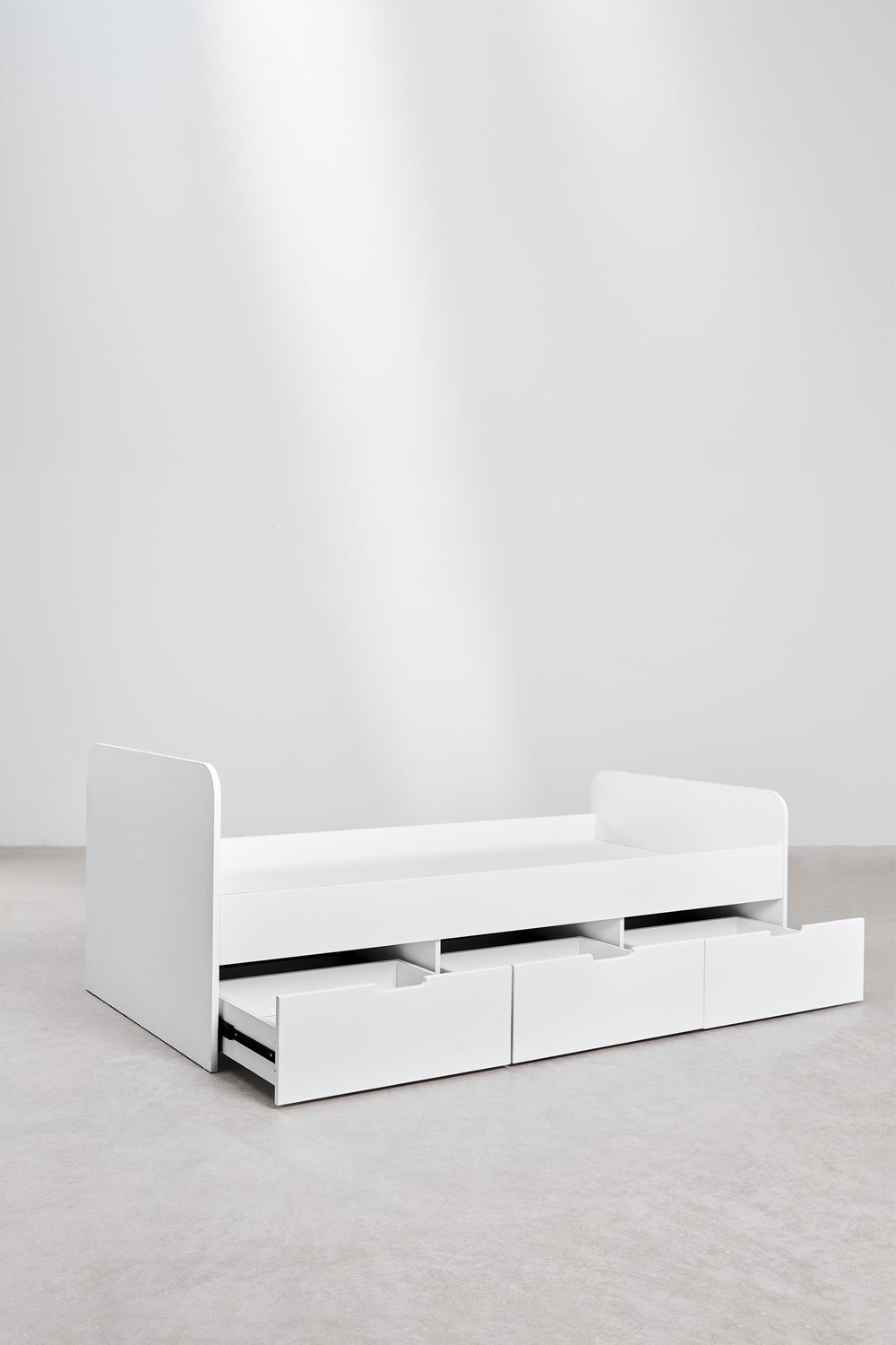 Cama para colchão 90x190 cm com 3 gavetas em MDF Janete, imagem de galeria 3