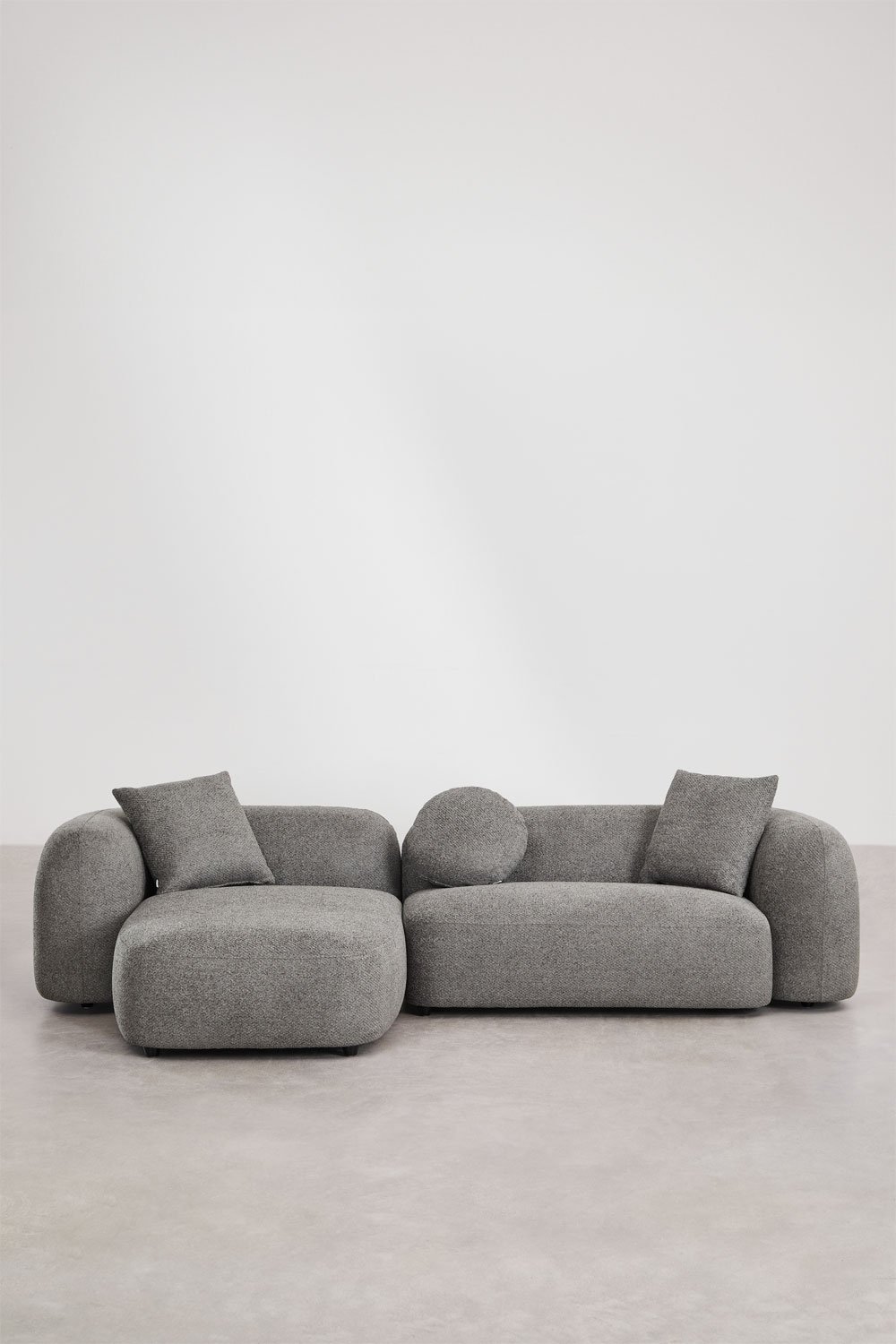 Sofá chaise longue esquerdo modular de 2 peças em chenille Coco , imagem de galeria 3