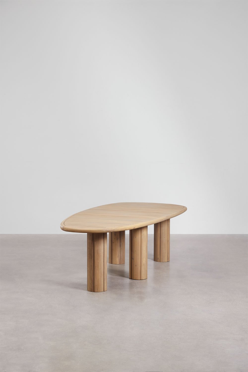 Mesa de jantar oval em madeira de acácia Ginara, imagem de galeria 2