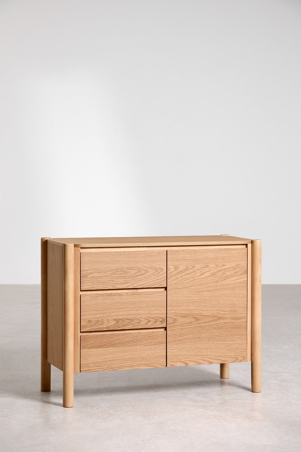 Aparador retangular 110x45 cm em MDF com folheado de carvalho Munden, imagem de galeria 3