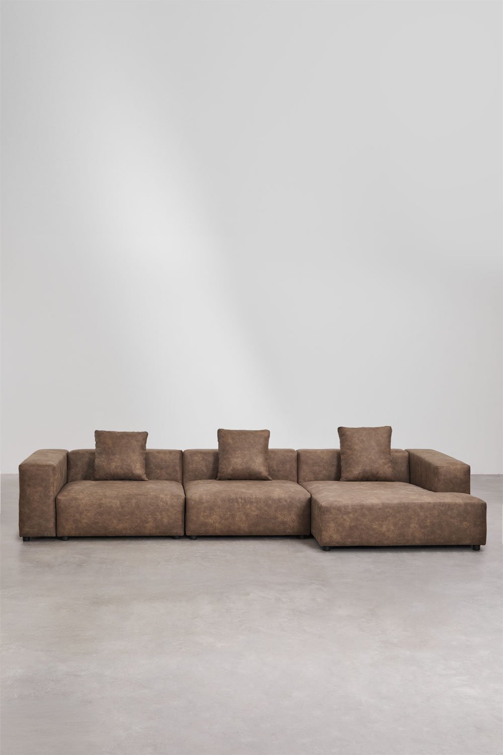 Sofá modular chaise longue direito de 3 peças ↔︎375 cm com apoio de braço alto Bruna, imagem de galeria 4