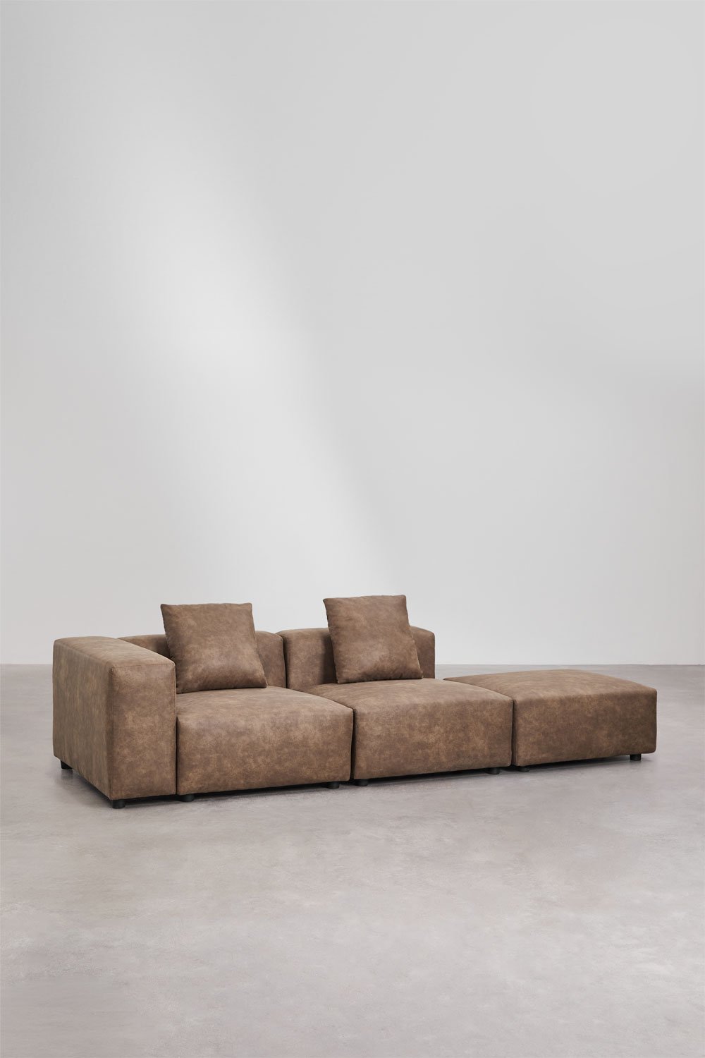 Sofá modular de canto esquerdo de 2 peças com braço alto e puff ↔︎285 cm Bruna, imagem de galeria 3