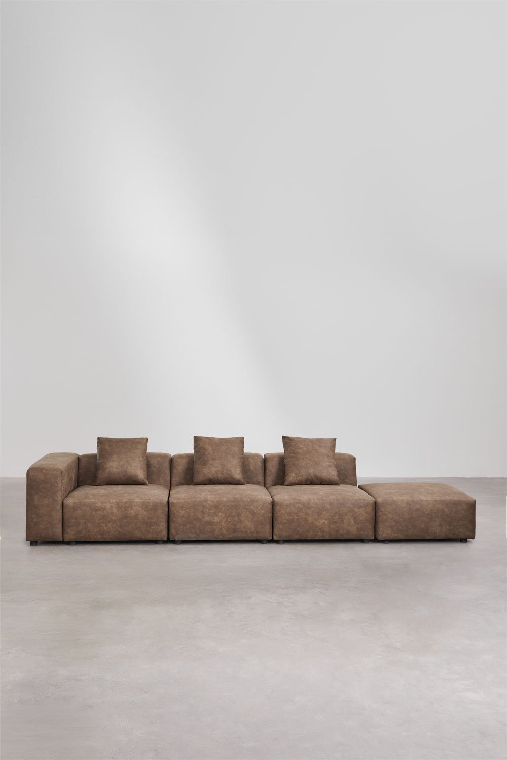 Sofá modular de canto esquerdo de 3 peças com braço alto e puff ↔︎370 cm Bruna, imagem de galeria 4