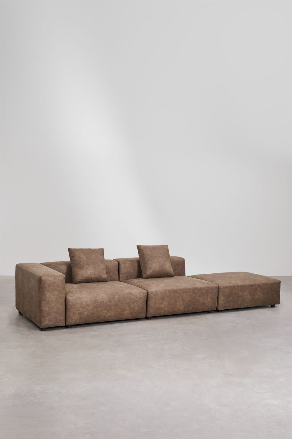 Sofá modular de canto esquerdo de 2 peças com braço alto e puff ↔︎345 cm Bruna, imagem de galeria 3