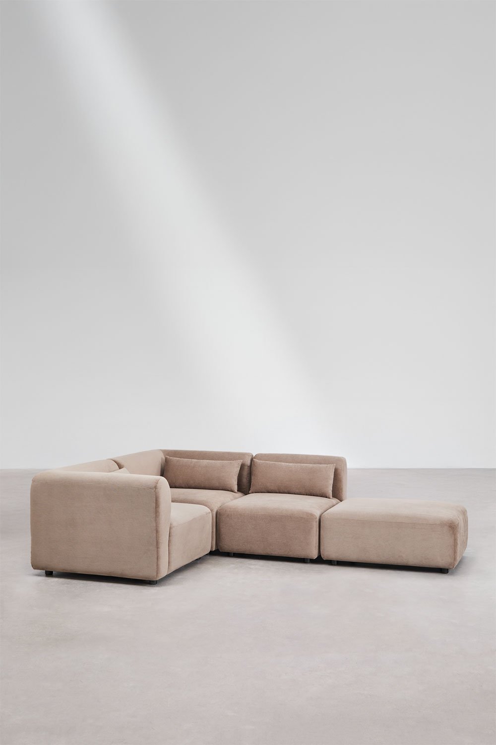 Sofá de canto modular de 3 peças com pufe Fogler, imagem de galeria 1