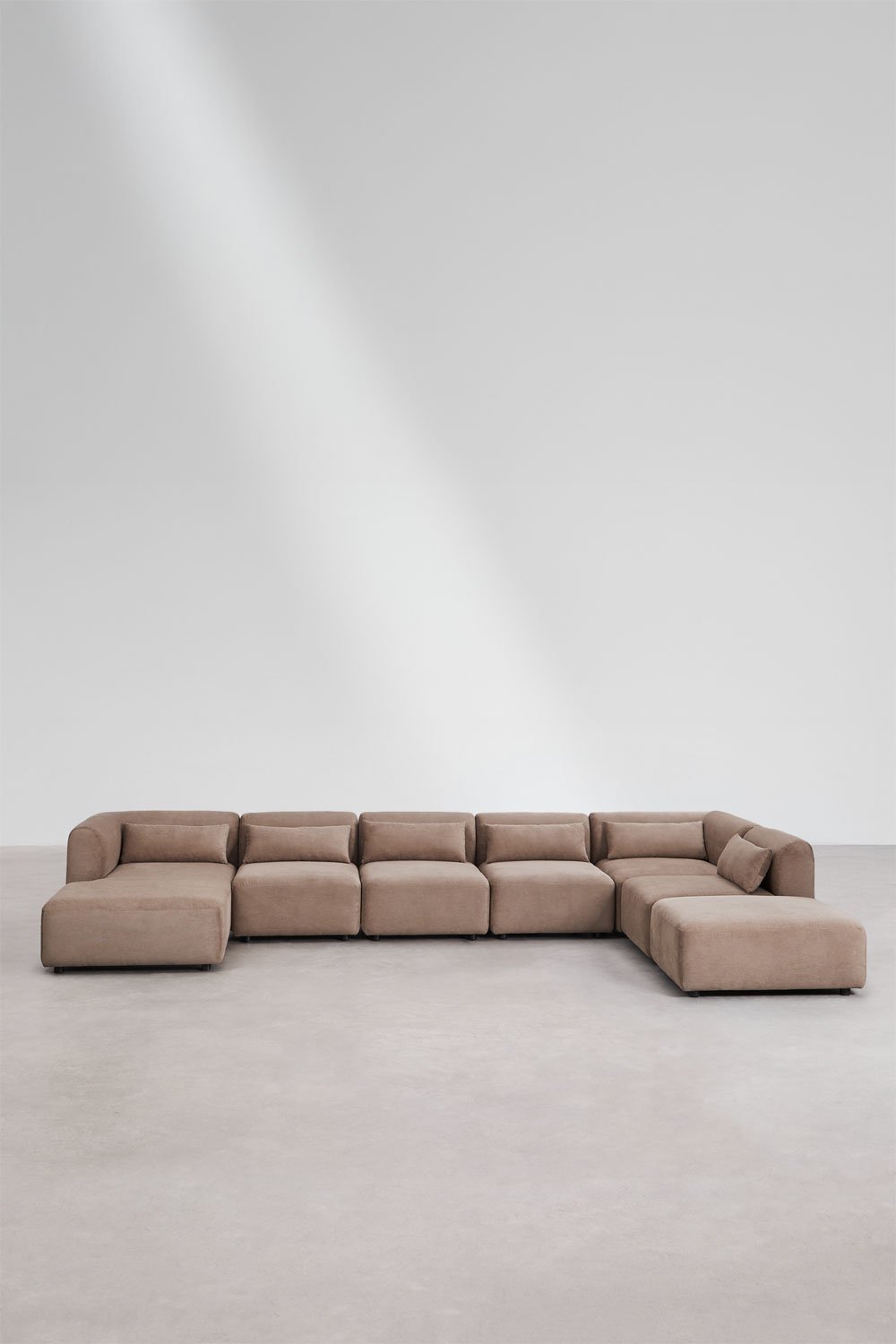 Sofá modular chaise longue esquerdo de 6 peças com puff Fogler, imagem de galeria 3