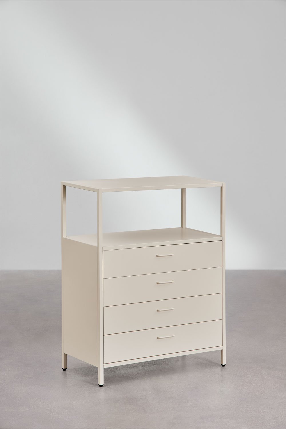 Guarda-roupa modular aberto Janine de 3 peças com gavetas de aço, imagem de galeria 9