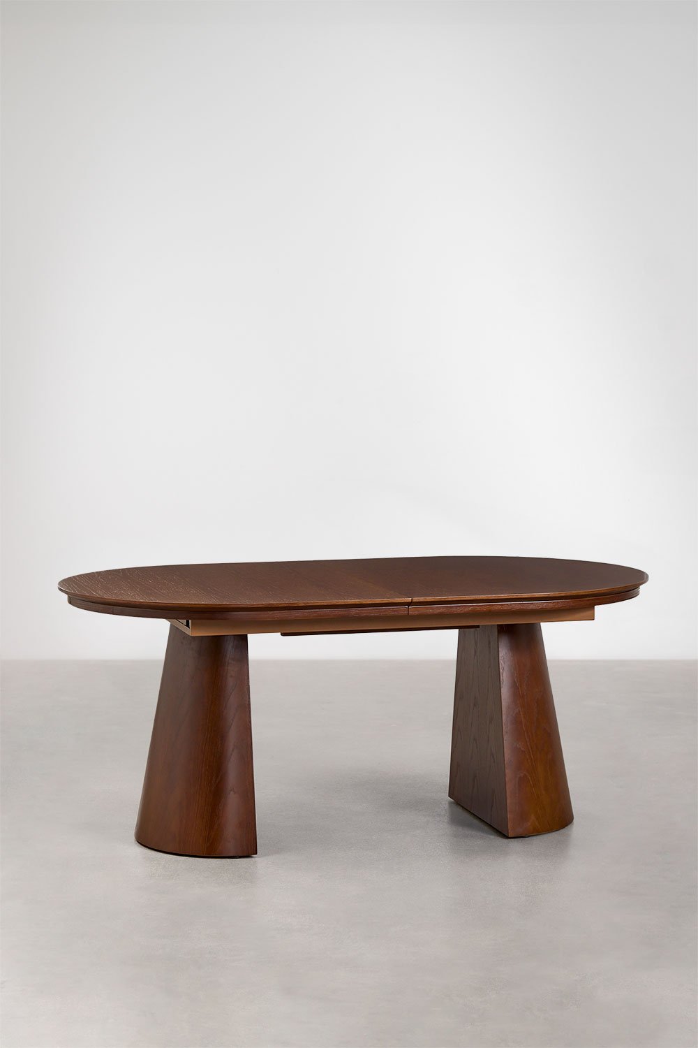 Mesa de jantar oval 180-240x105 cm extensível em MDF e folheado a carvalho Montana, imagem de galeria 6