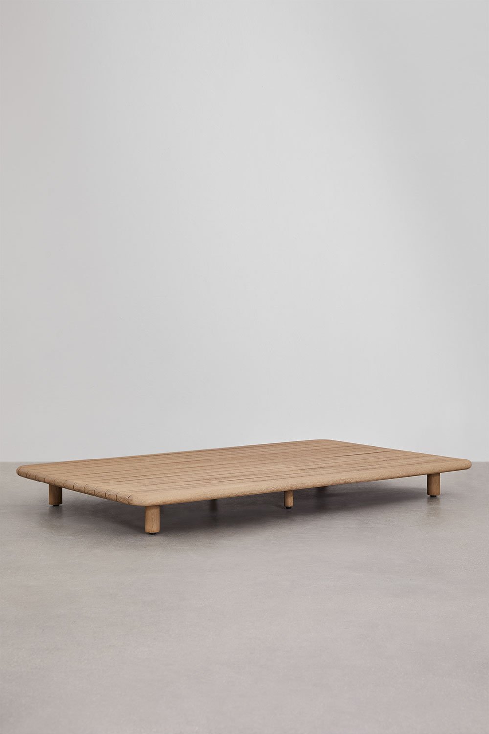Conjunto de sala com sofá modular de 4 peças com mesa auxiliar e mesa de centro 160x95 cm em acácia Portet, imagem de galeria 11