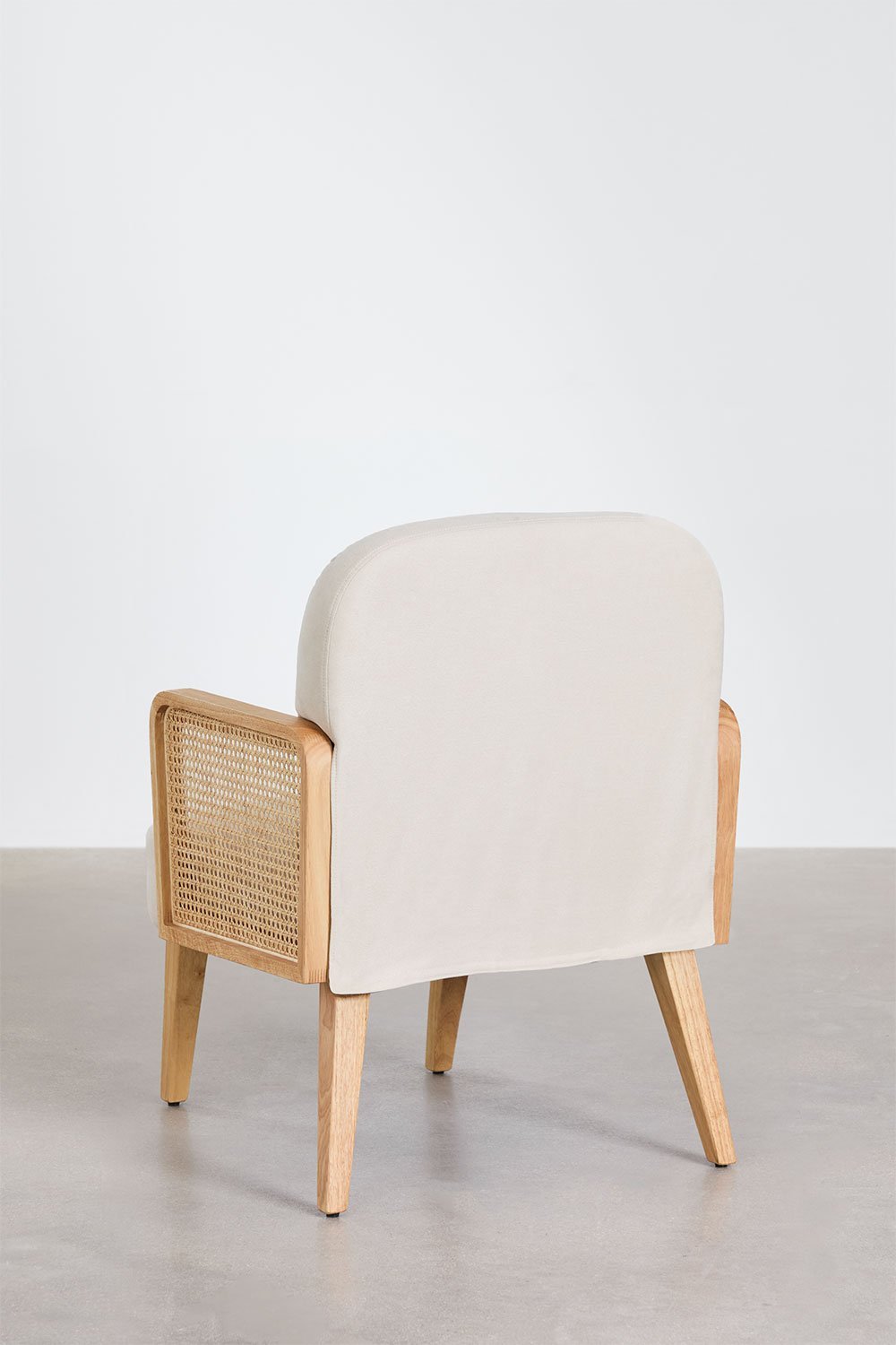 Cadeira em madeira de borracha e rattan Icon, imagem de galeria 3