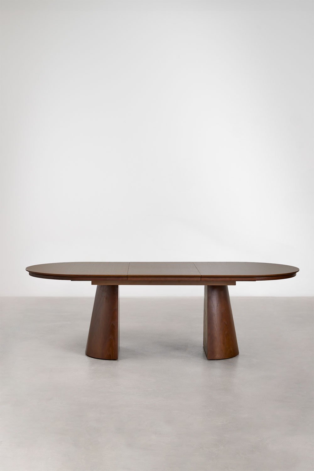 Mesa de jantar oval 180-240x105 cm extensível em MDF e folheado a carvalho Montana, imagem de galeria 8