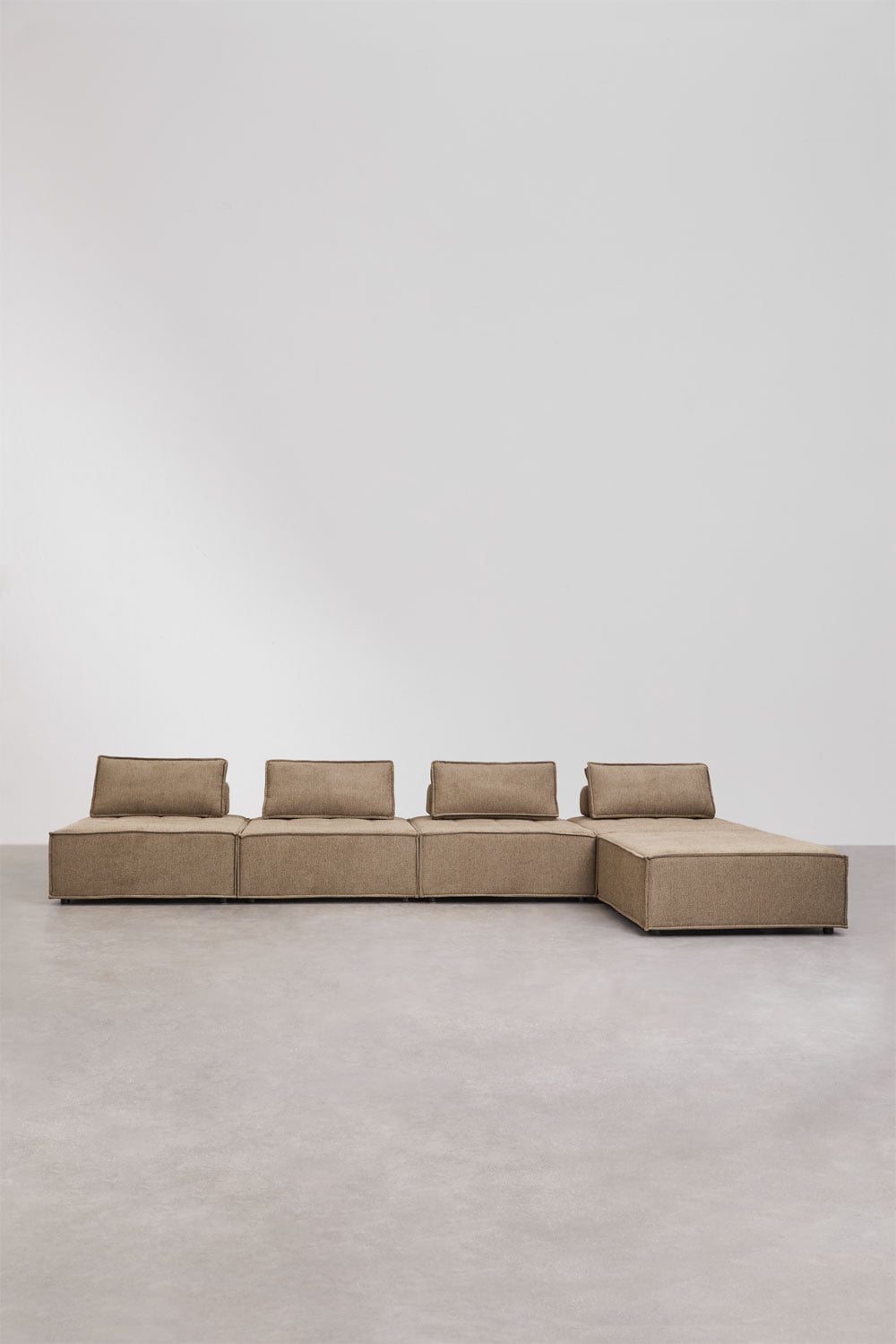 Sofá modular de 4 peças e pufe em tecido Vermont , imagem de galeria 4