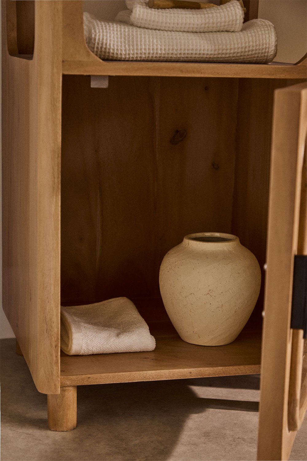 Prateleira de banheiro em madeira de acácia e vidro Massilia , imagem de galeria 3