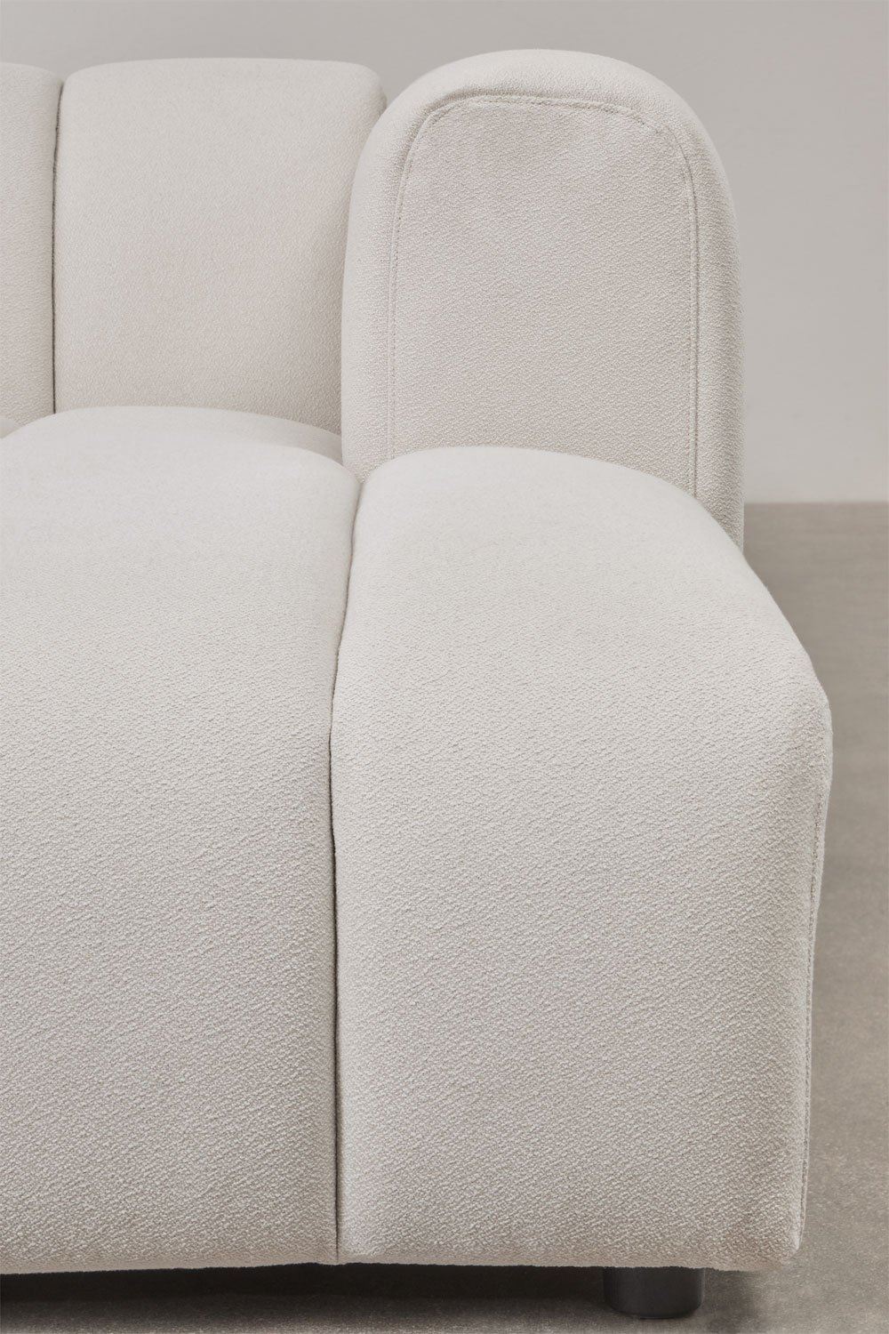 Módulo chaise longue direito para sofá modular em tecido Eliot bouclé, imagem de galeria 5