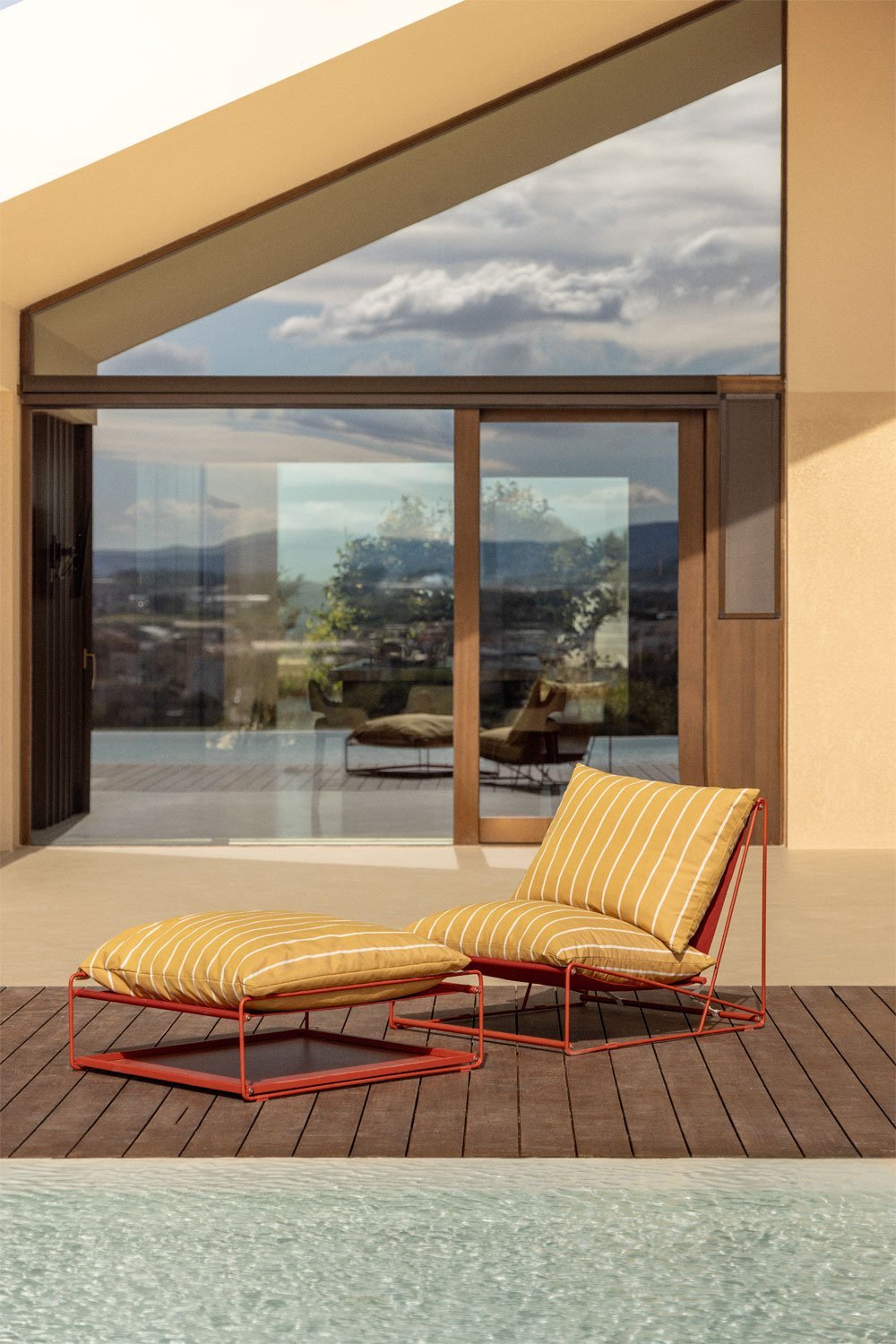 Conjunto de jardim Amaro com poltrona conversível e pufe, imagem de galeria 1