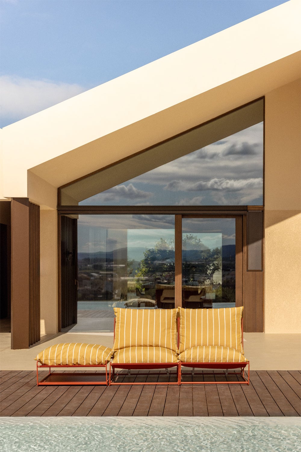 Sofá modular de jardim de 2 peças e puff conversível Amaro, imagem de galeria 2