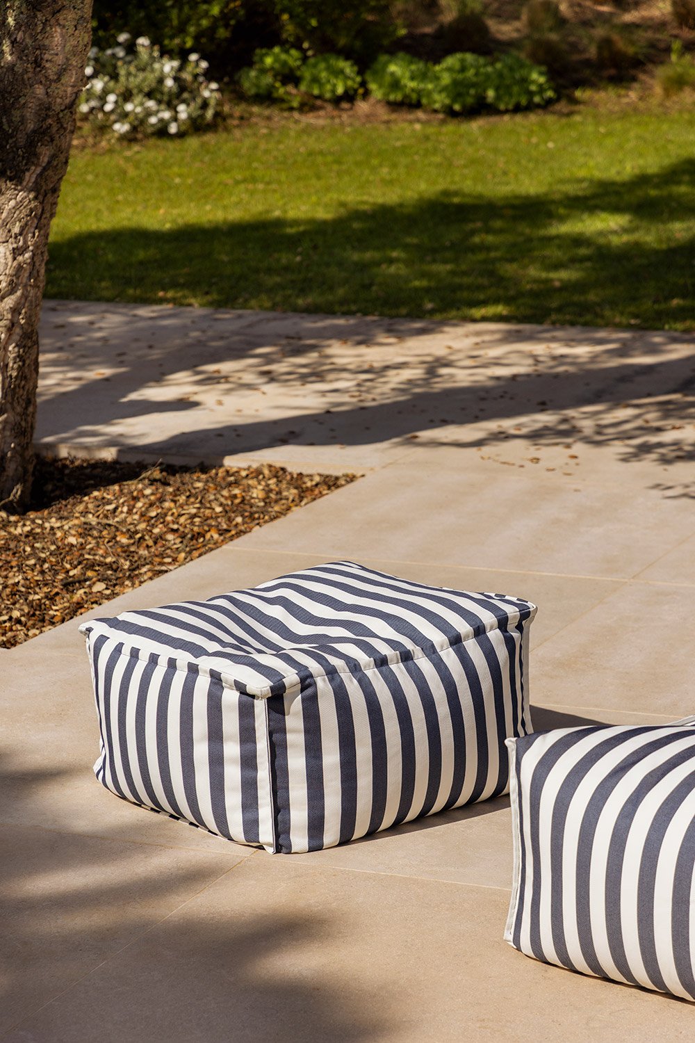 Pufe retangular 75x65 cm para sofá de jardim modular em tecido Sandel, imagem de galeria 1