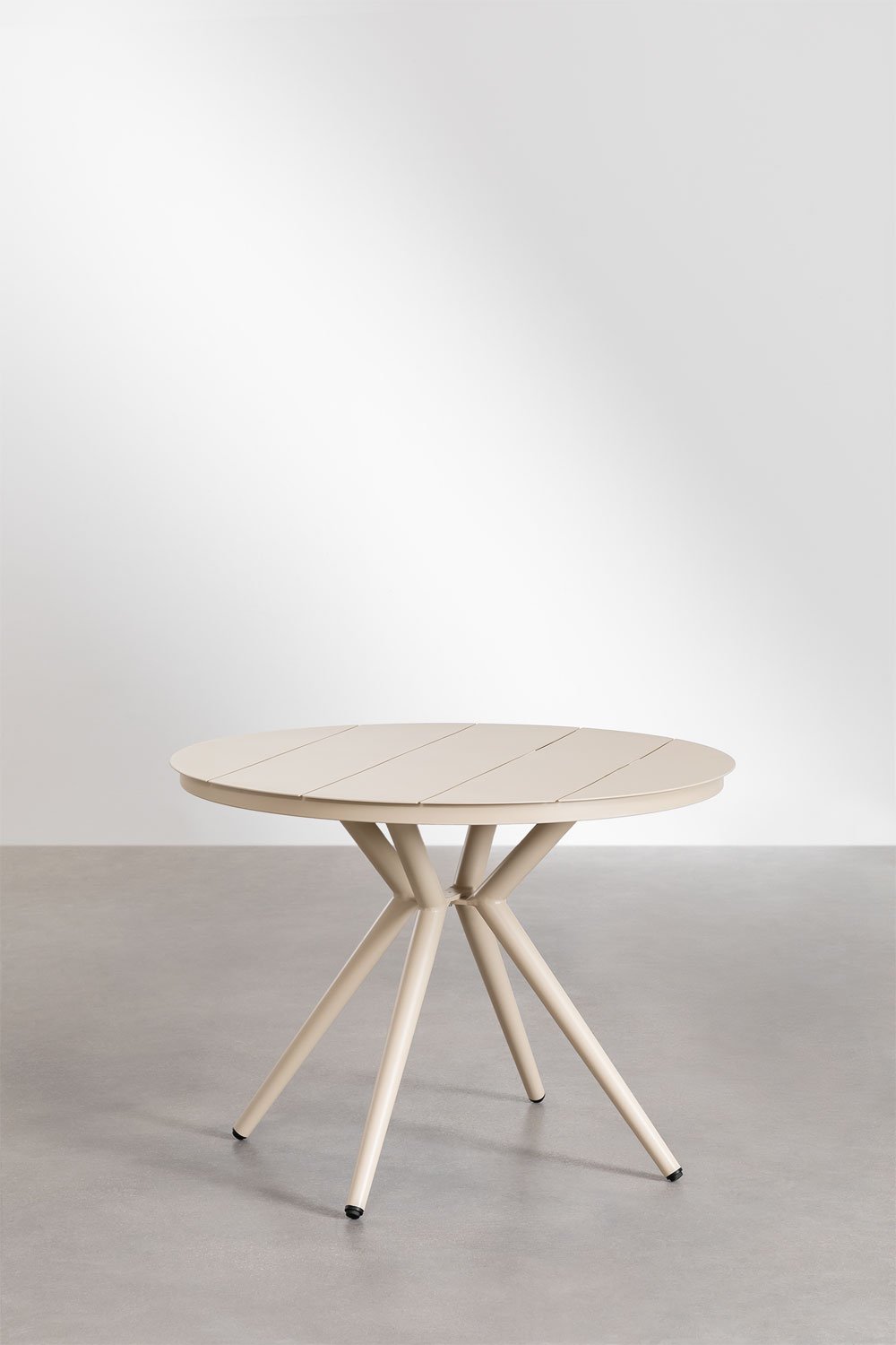 Conjunto de mesa redonda Ø100 cm Valerie e 4 cadeiras de jardim com braços em alumínio Alberta, imagem de galeria 2