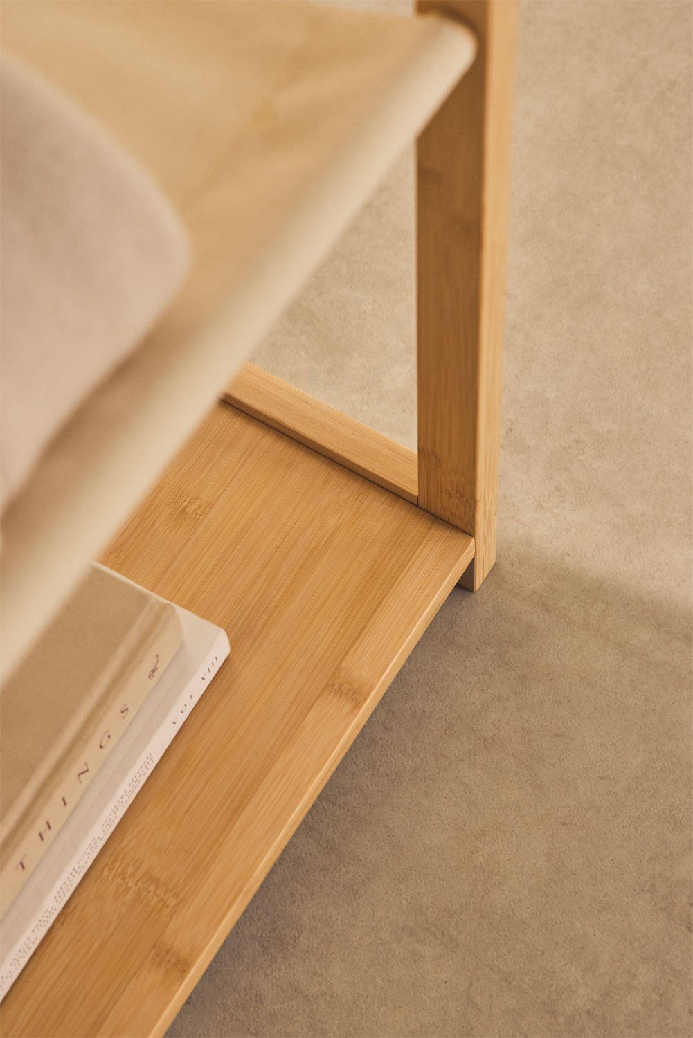 Guarda-roupa modular aberto Deneb Bamboo de 2 peças com prateleiras e cabideiro, imagem de galeria 2