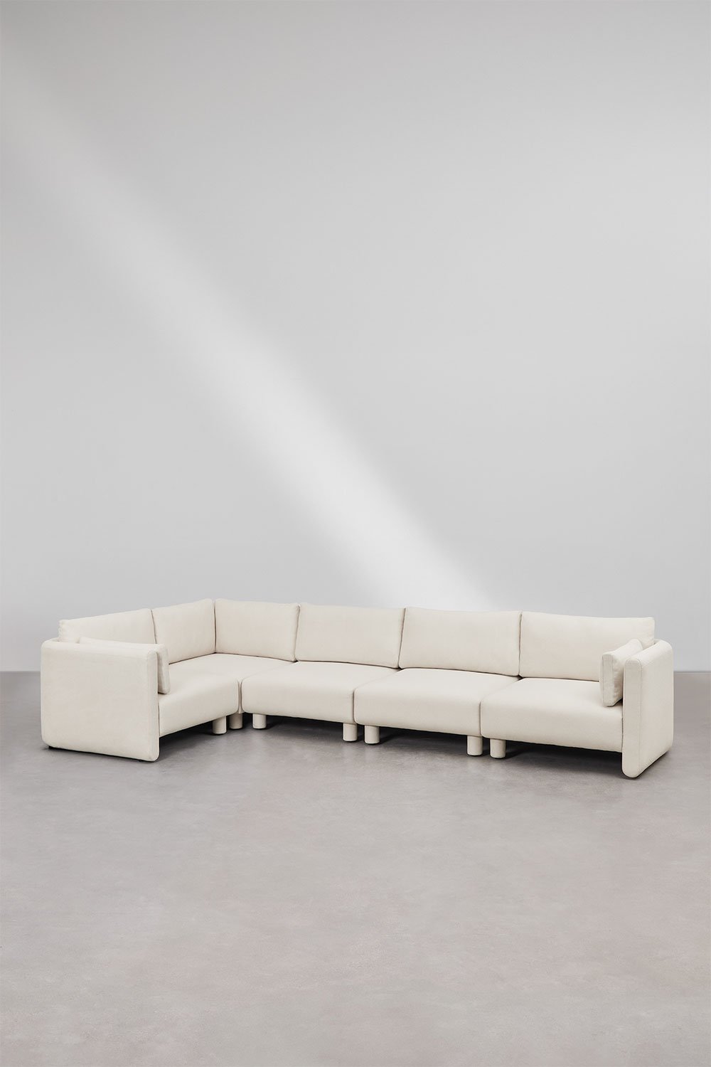 Sofá modular de canto esquerdo de 5 peças em tecido Artemisa bouclé, imagem de galeria 1