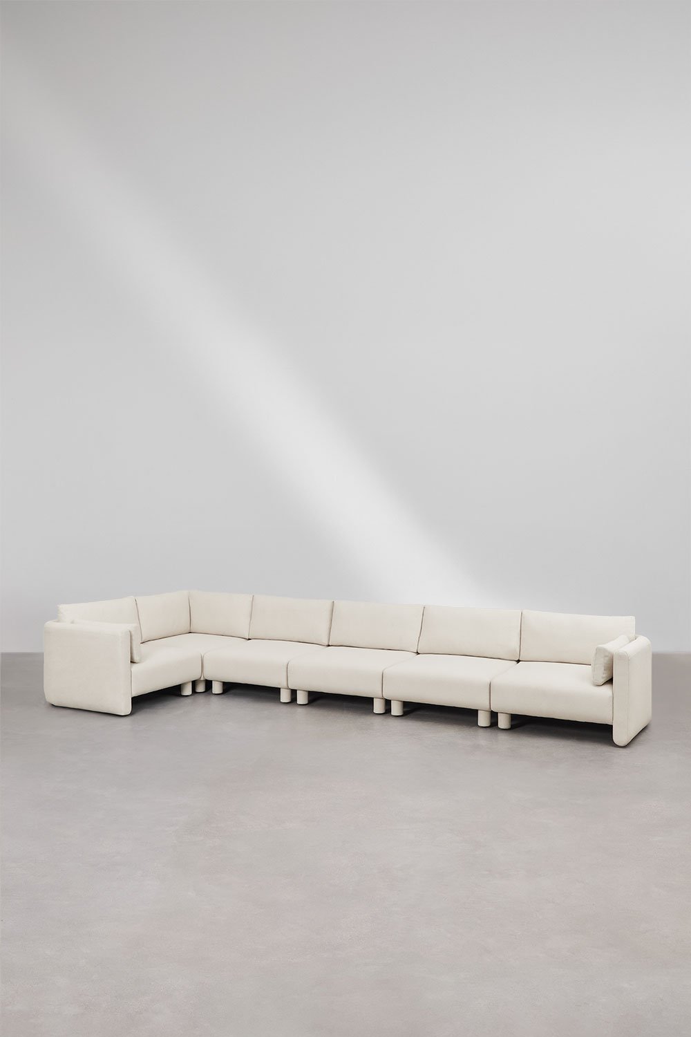 Sofá modular de canto esquerdo de 6 peças em tecido Artemisa bouclé, imagem de galeria 1