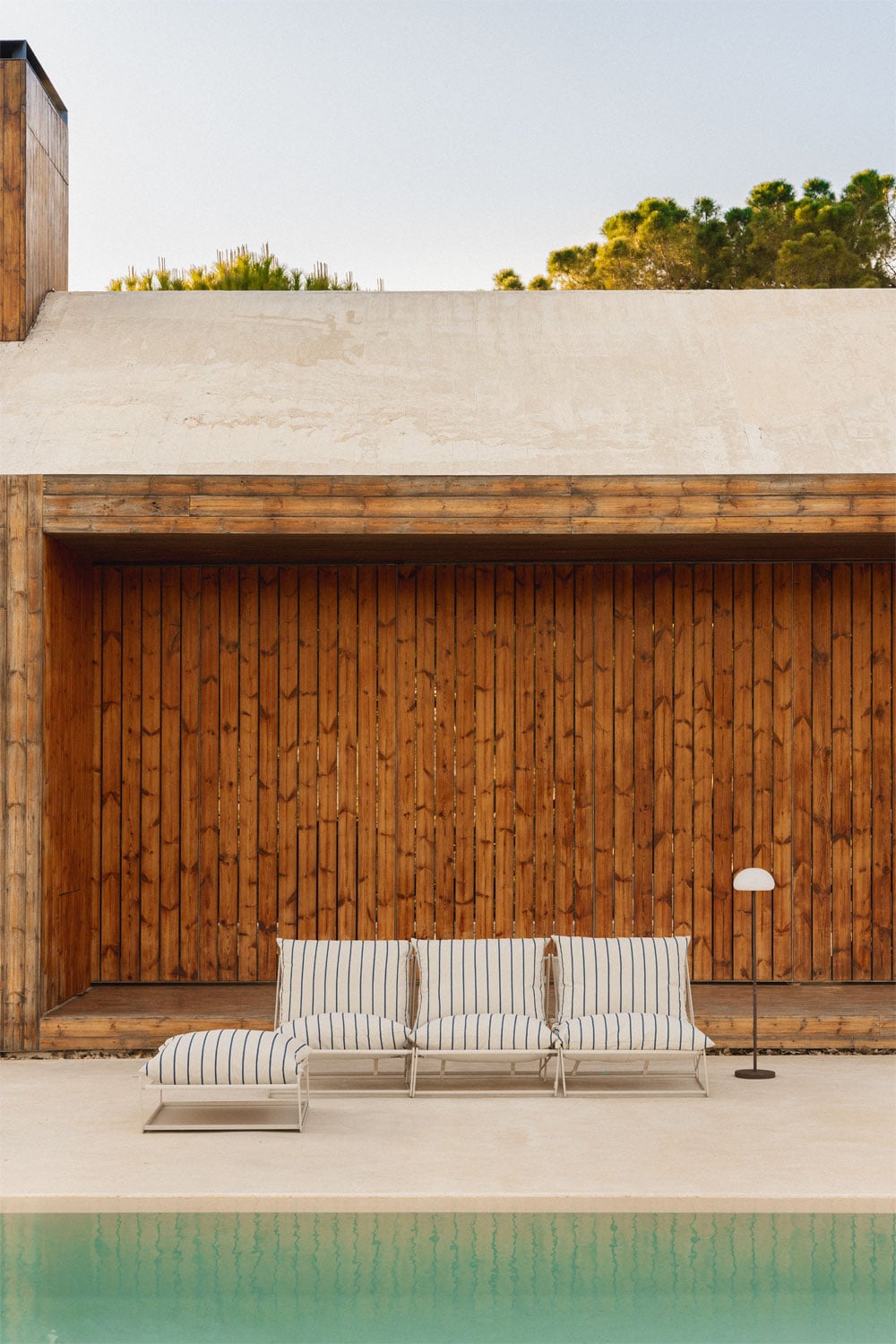 Sofá modular de jardim de 3 peças e puff conversível Amaro, imagem de galeria 1