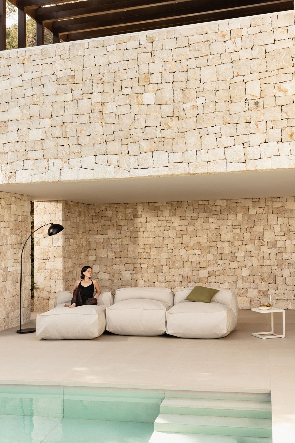 Sofá chaise-longue de jardim modular de 3 peças Dojans, imagem de galeria 1