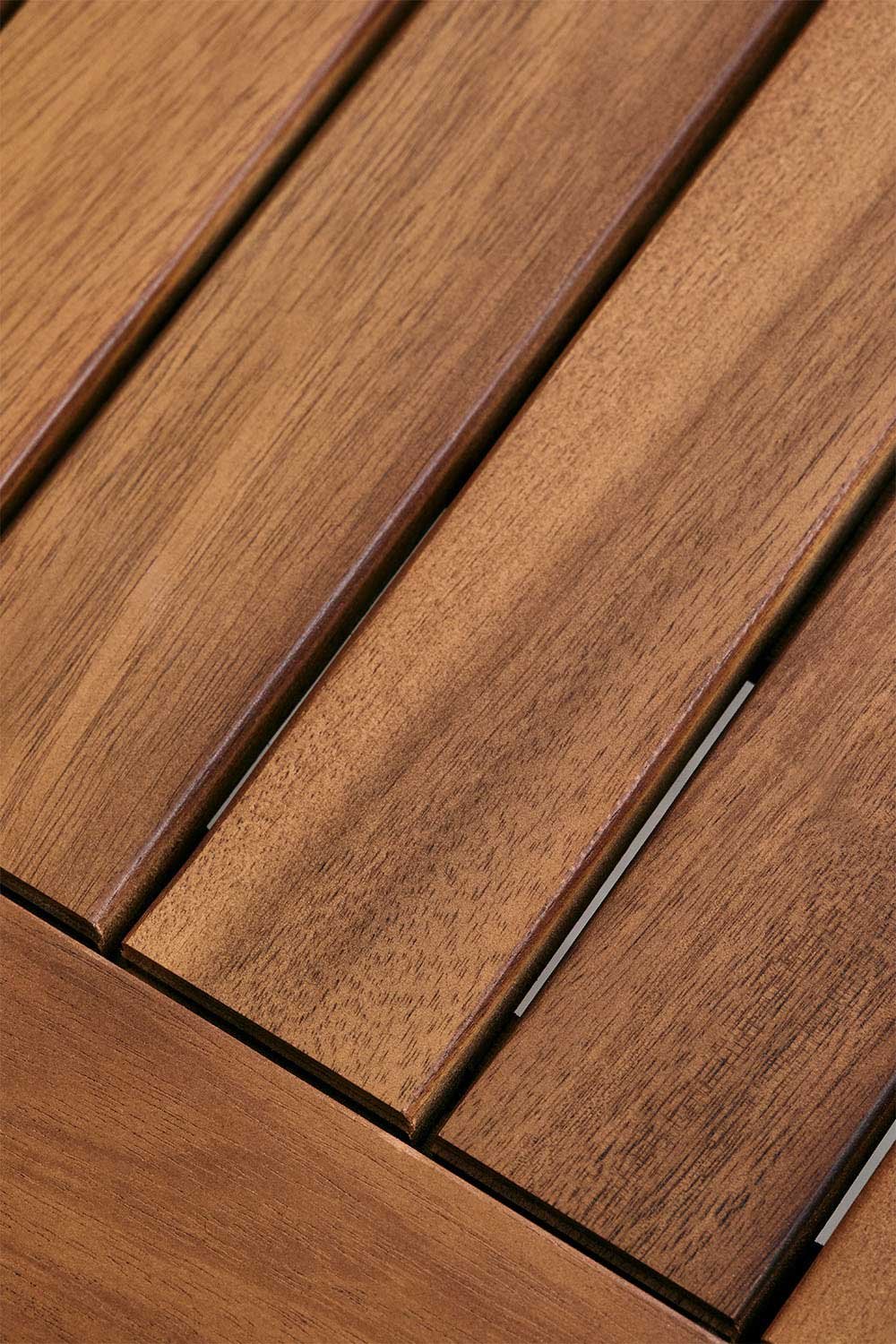 Conjunto de mesa redonda Ø60 cm e 2 cadeiras de jardim dobráveis em madeira de acácia Delawer Classic, imagem de galeria 4