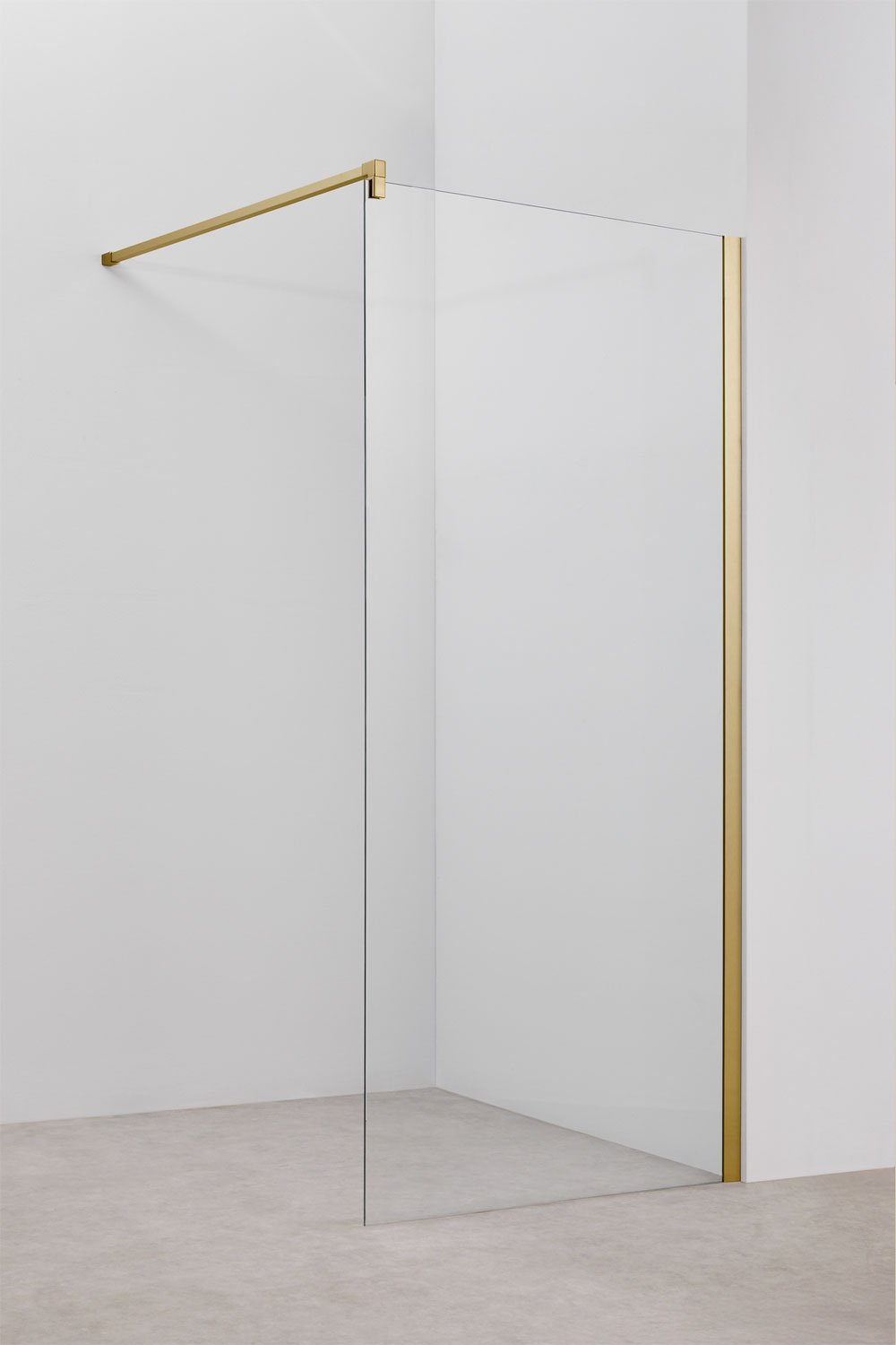 Divisória de duche fixa com vidro temperado de 8 mm e alumínio Bristol, imagem de galeria 1