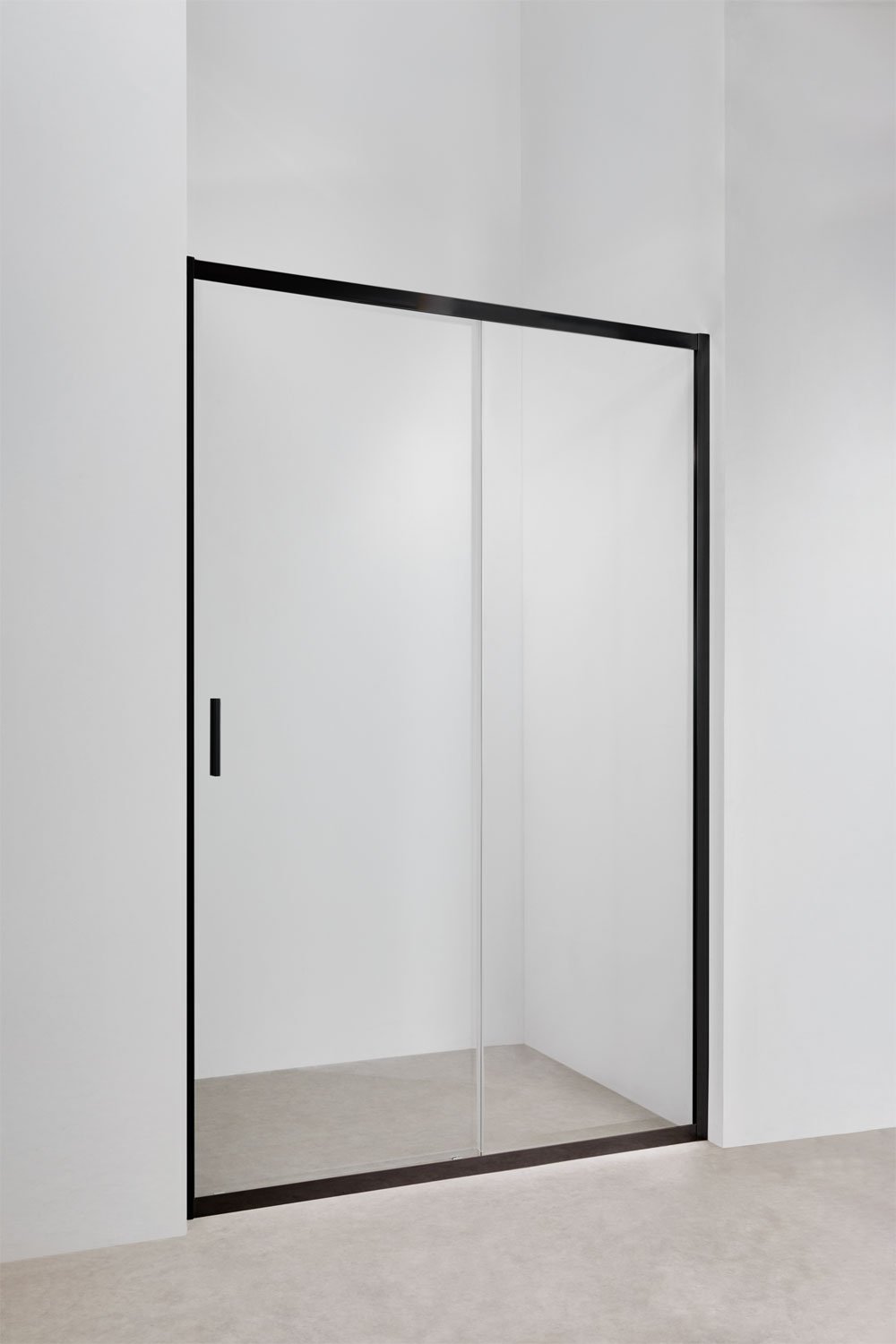 Divisória de chuveiro com acesso frontal e porta de correr, vidro temperado de 6 mm e alumínio Dover, imagem de galeria 1