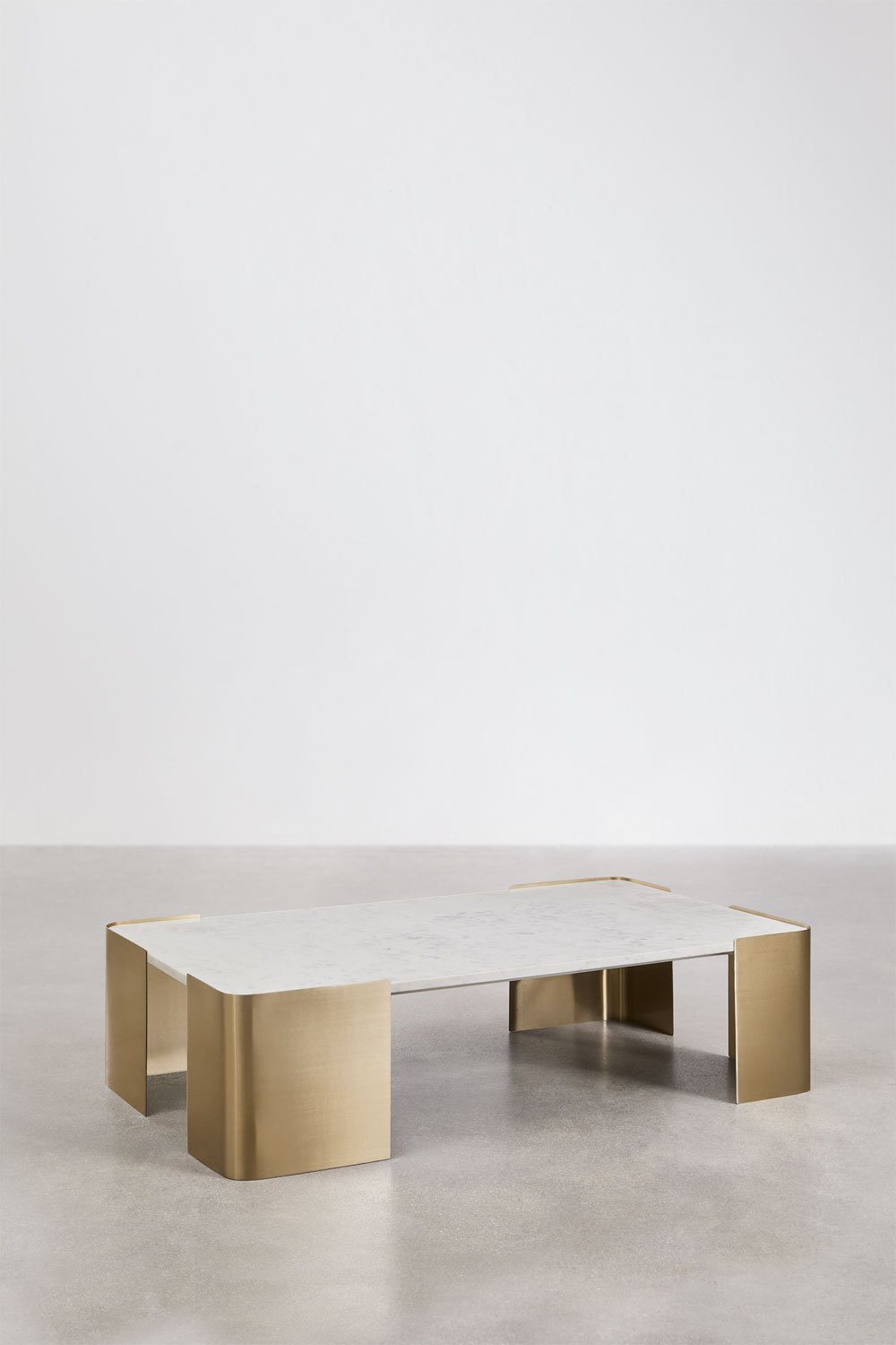 Mesa de centro retangular 110x70 cm em mármore e aço inoxidável Bemerit, imagem de galeria 3