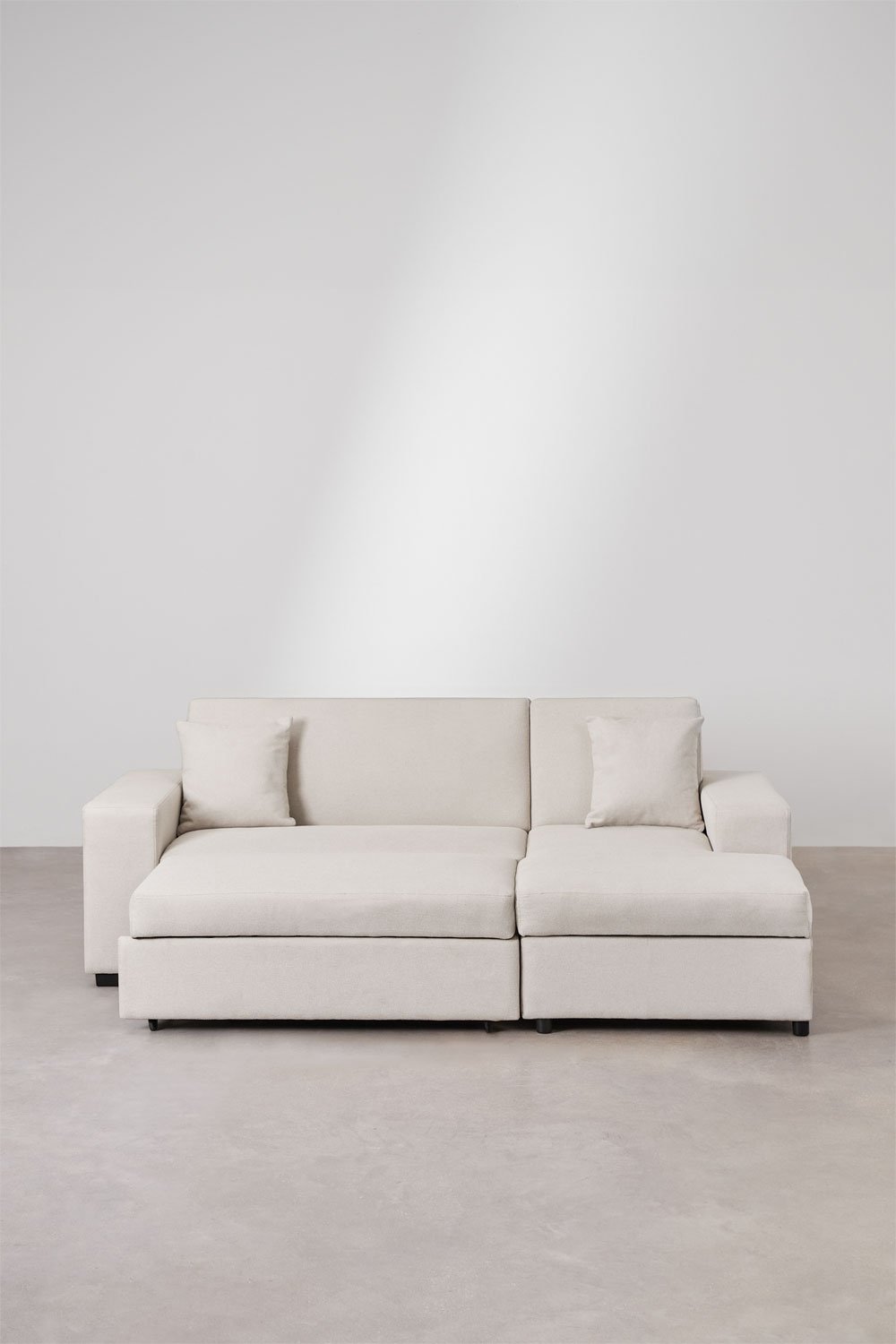 Sofá-cama chaise longue direito de 3 lugares em tecido Umay, imagem de galeria 7