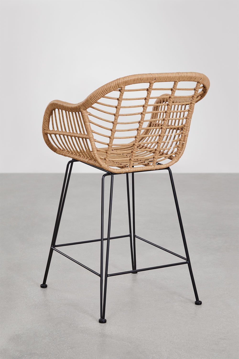 Conjunto de 2 bancos altos de jardim de 65 cm em rattan sintético da Zole, imagem de galeria 3