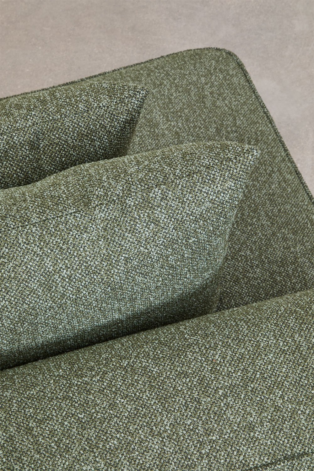 Sofá de canto modular Cardea de 3 peças com chaise longue direita e pufe estofado, imagem de galeria 11