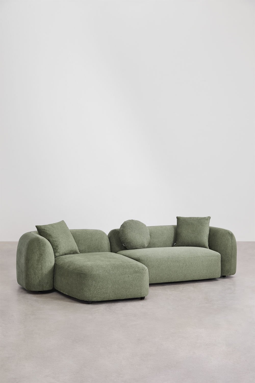 Sofá chaise longue esquerdo modular de 2 peças em chenille Coco , imagem de galeria 1