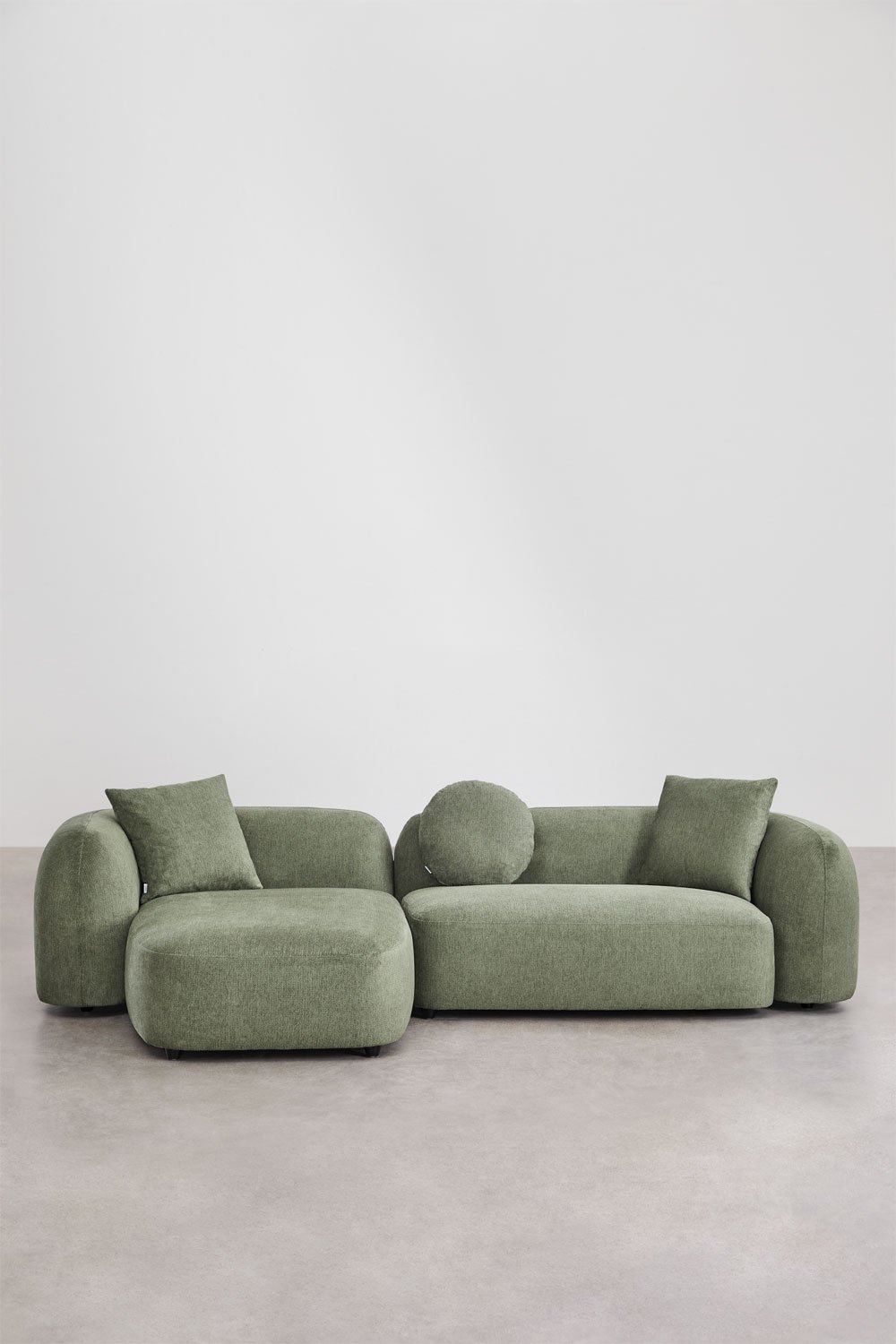 Sofá chaise longue esquerdo modular de 2 peças em chenille Coco , imagem de galeria 4