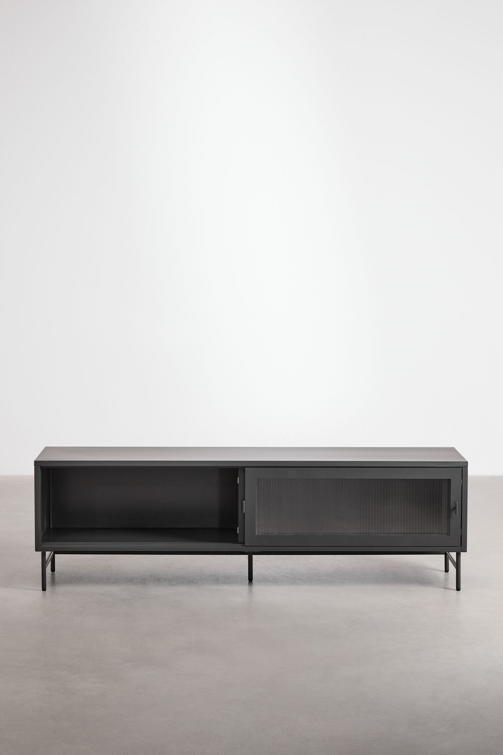 Móvel TV 180x40 cm em aço e vidro Paoline, imagem de galeria 5