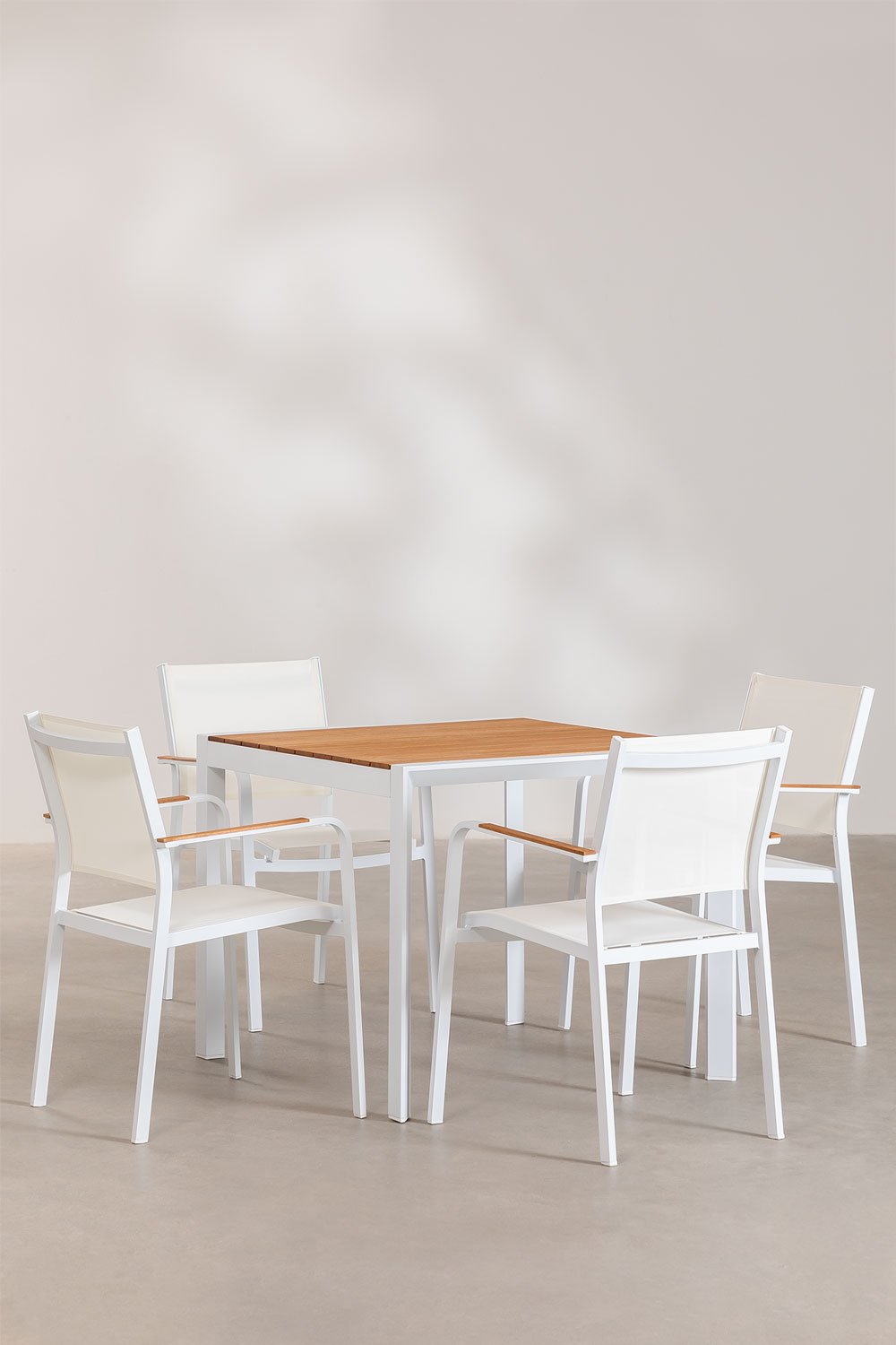 Conjunto de mesa quadrada Classic (90x90 cm) e 4 cadeiras de jardim Archer, imagem de galeria 2