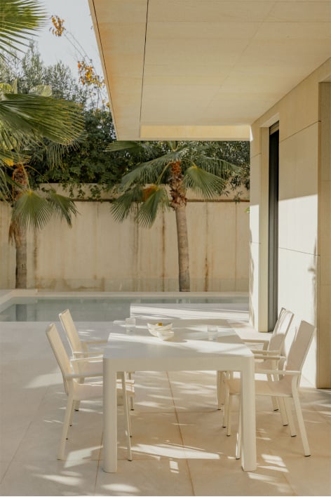 Mesa retangular de jardim Arnadine