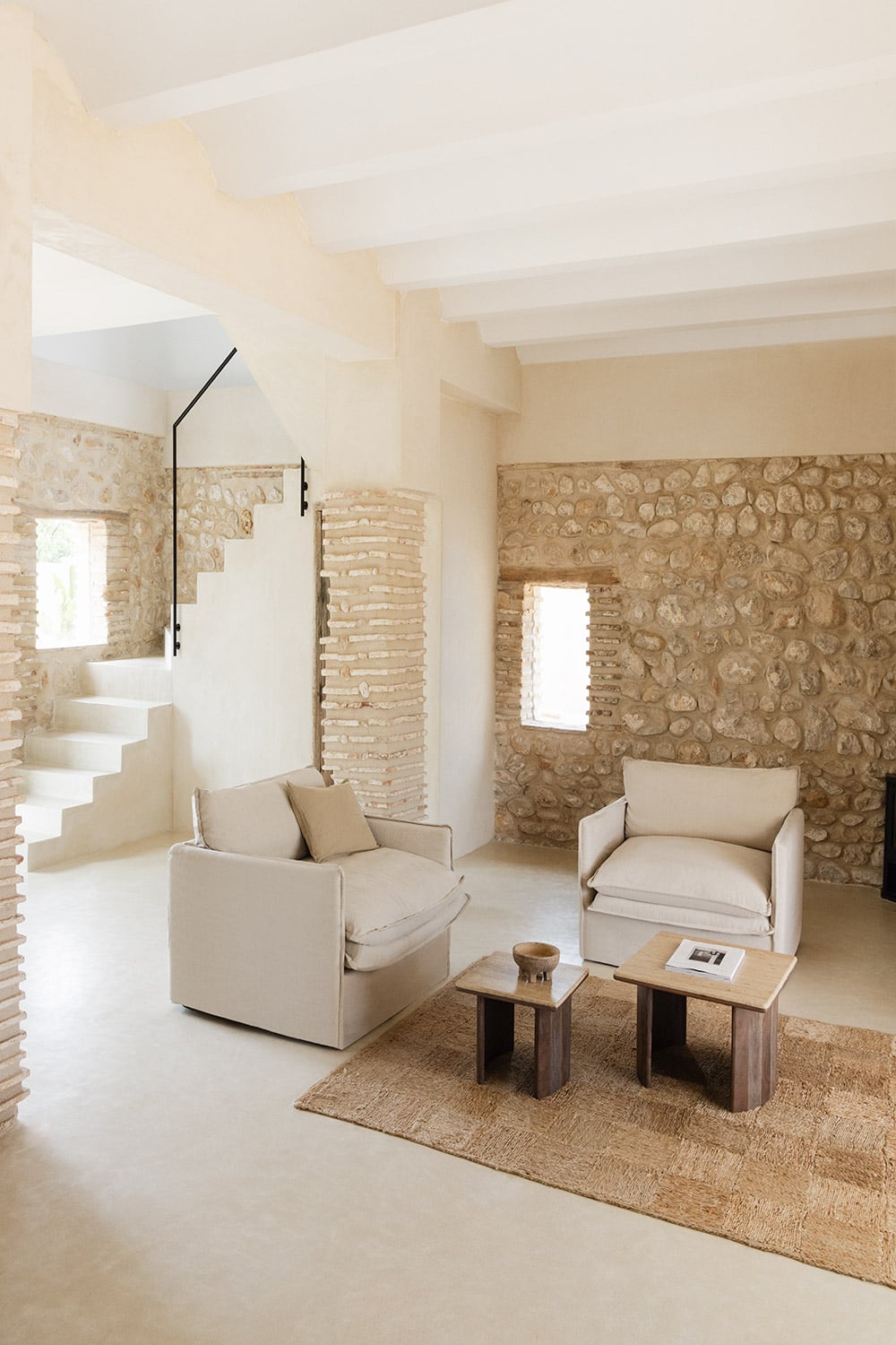 Pack de 2 poltronas com apoios de braços em linho e algodão Grace, imagem de galeria 1