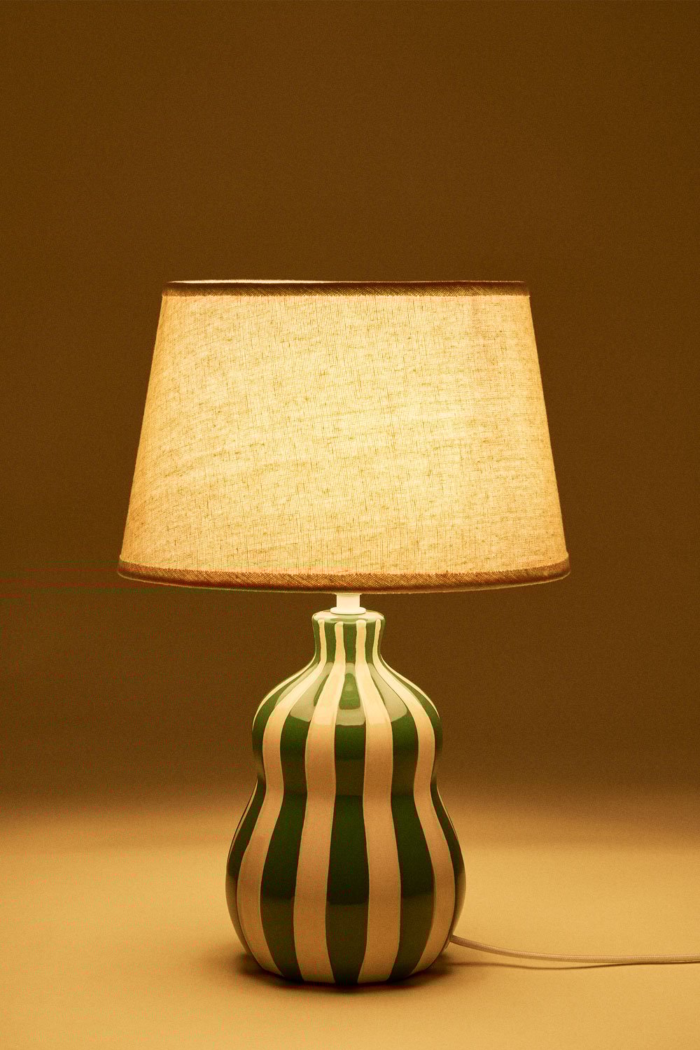 Candeeiro de mesa Jolira 40cm em cerâmica e linho, imagem de galeria 5