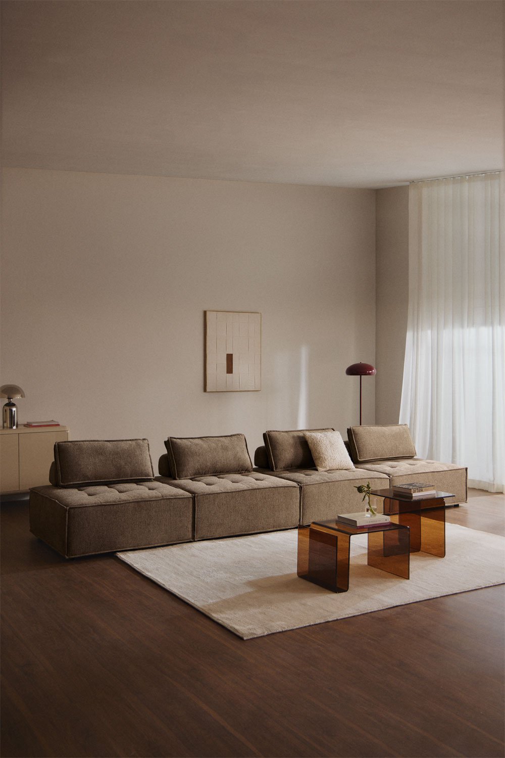 Sofá modular de 4 peças em tecido Vermont, imagem de galeria 1