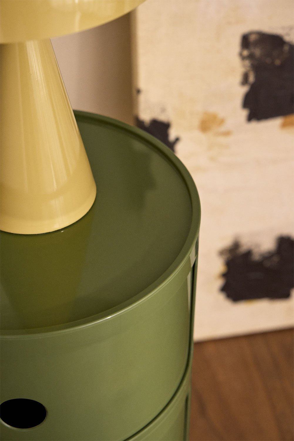 Pacote de 2 mesas de cabeceira redondas com prateleiras Babel, imagem de galeria 2